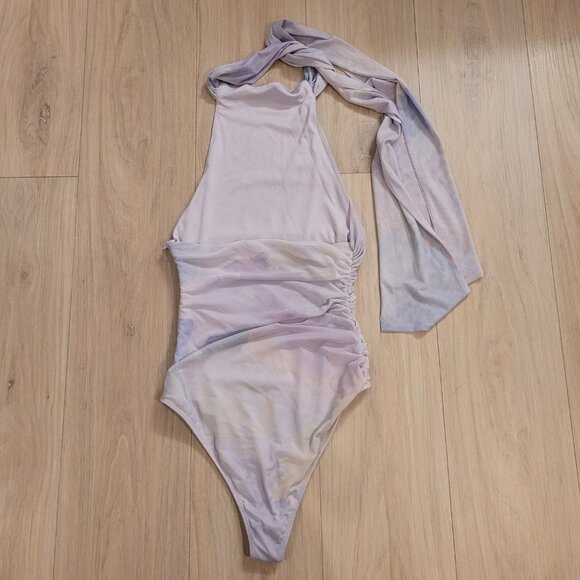 ZARA | Tie Dye Halter Mesh Bodysuit | Sz. XS - Picture 7 of 10